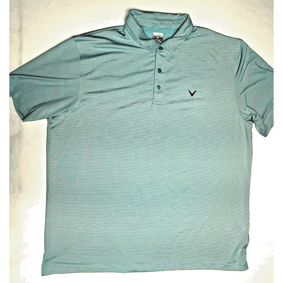 Mens Callaway Golf Size 2XL Short Sleeve Opti-Dri Polo Shirt Aqua Green - Picture 1 of 9